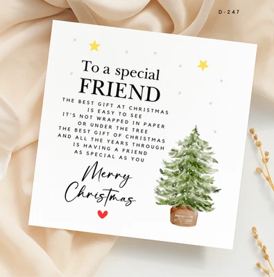 Tarjeta de Navidad Friend, Tarjeta de Navidad Best Friend, Para Amigos Especiales Navidad