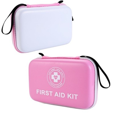 Premium First Aid Kit - 305 Piece Dual-Color Emergency with Pink/White