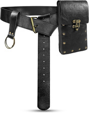Renaissance Belt Pouch Waist Bag Steampunk Medieval Leather Belt Pouch Skirt Hik