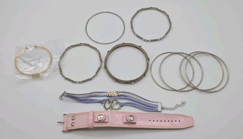 Vintage Ladies Costume Bracelet Lot Assorted Goldtone /Silvertone