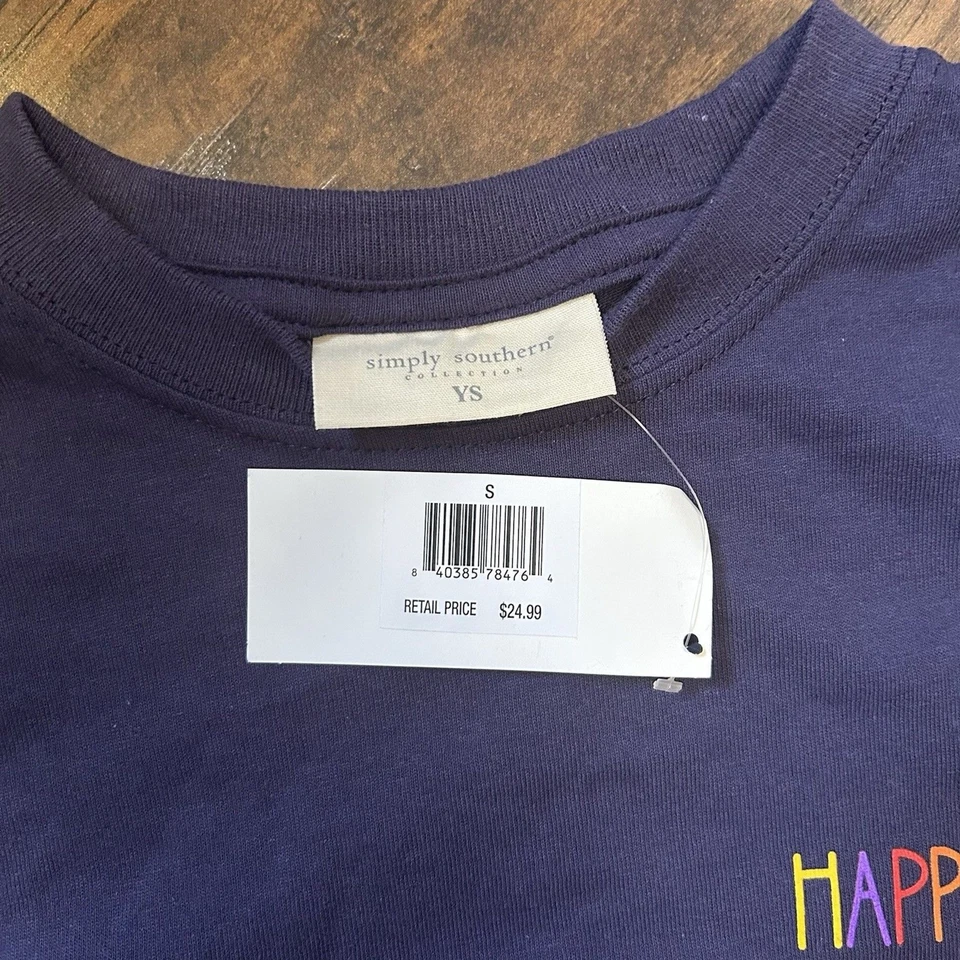 NWT Simply Southern Happy Everything Fall Holiday Long Sleeve TShirt Youth Small - Image 2 of 4