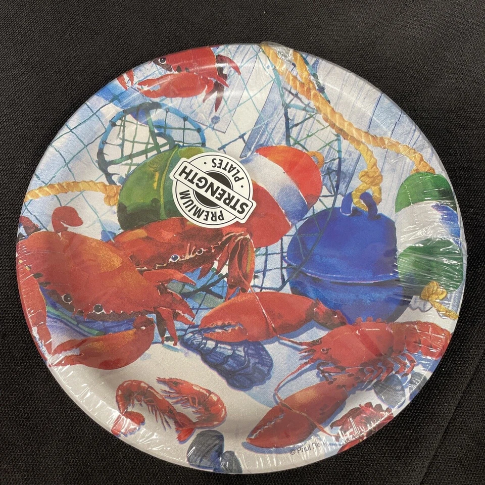 Seafood Celebration 7 Inch Plates 8 Pack Nautical Cruise Party Birthday - Image 2 of 3