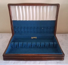 Wm Rogers & Son Flatware Storage Chest Blue Lining