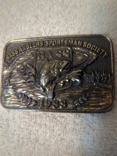 Vintage 1988 Bass Anglers Sportsman Society Belt Buckle