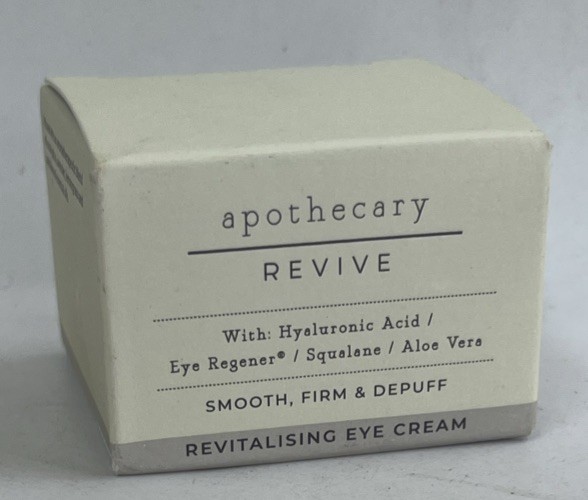 Apothecary Revive Revitalising Eye Cream 15ml Discontinued BBE 03/2025
