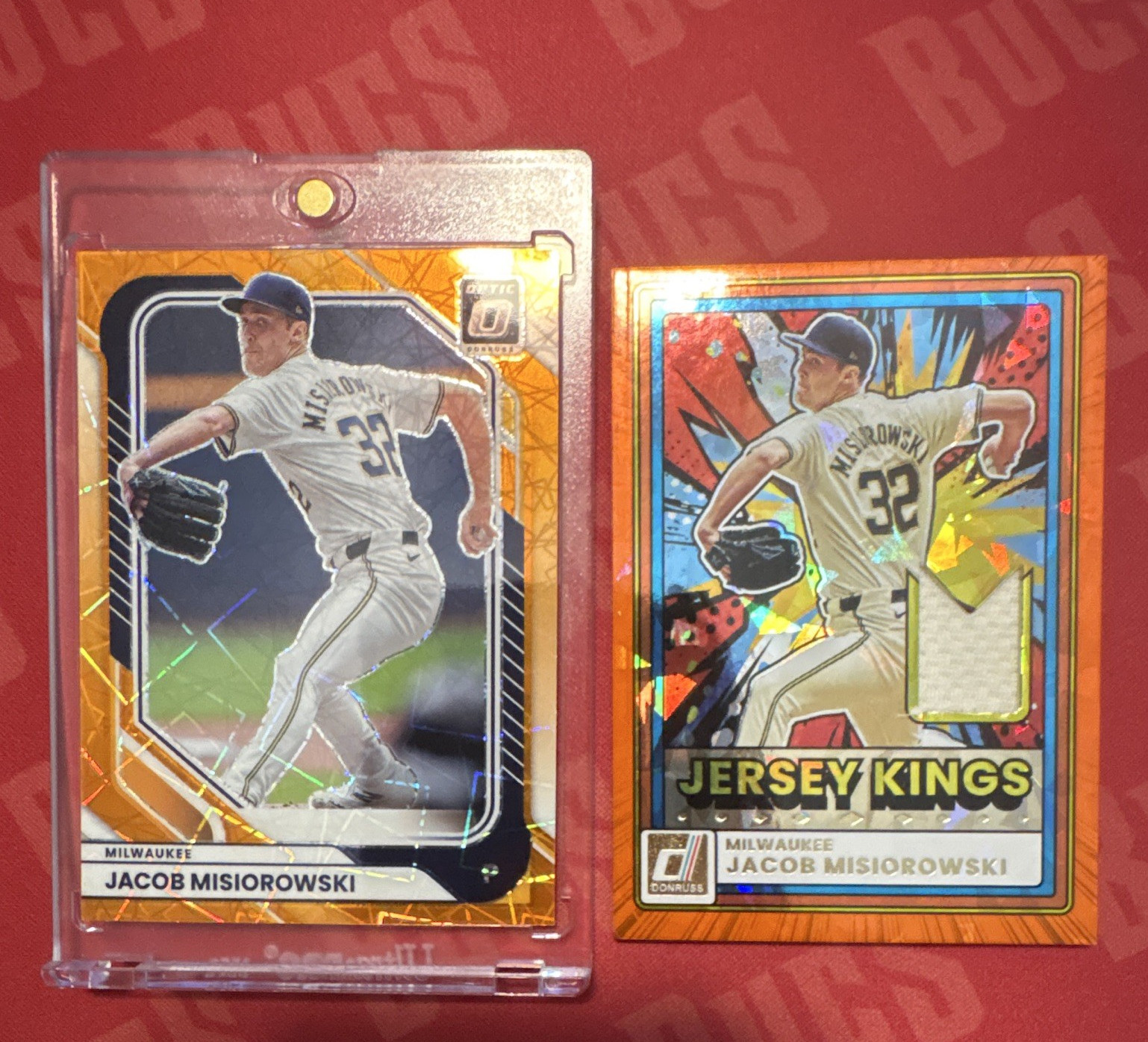 Jacob Misiorowski 2Card Lot: Optic Orange velocity prizm + JK 🟠 cracked ice