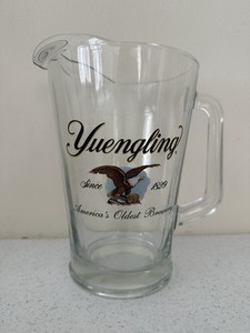 Vintage Rare Heavy Thick Glass Yuengling Beer Bar 9" Pitcher Pottsville PA