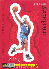 1997-98 COLLECTOR'S CHOICE STICK-UMS STEPHON MARBURY MINNESOTA  #S16 1V54