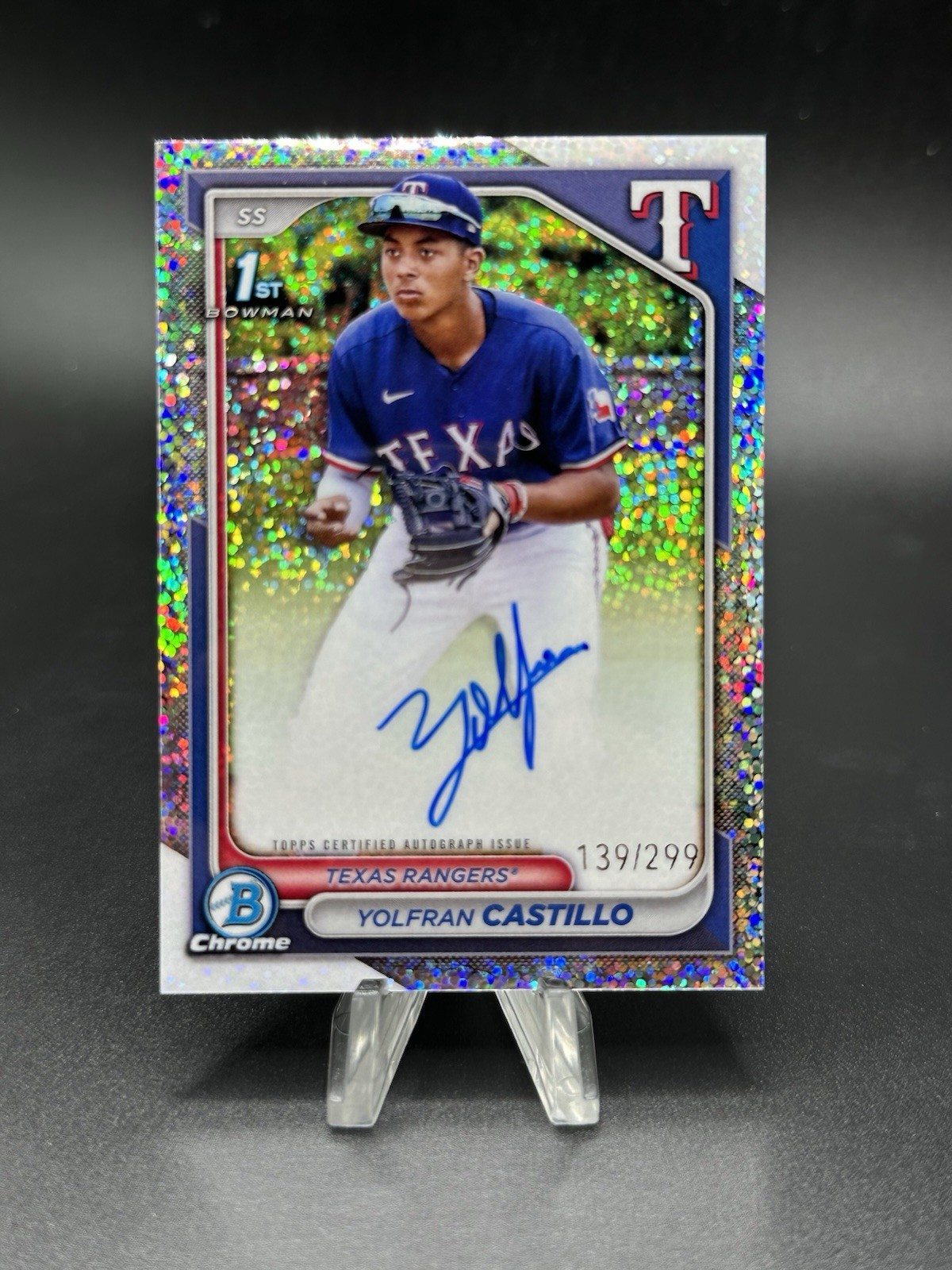 2024 Bowman Chrome YOLFRAN CASTILLO SPECKLE REFRACTOR AUTO /299 #CPA-YC