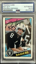 Ray Guy (d.2022) Oakland Raiders Autographed Signed 1984 Topps #107 Card PSA