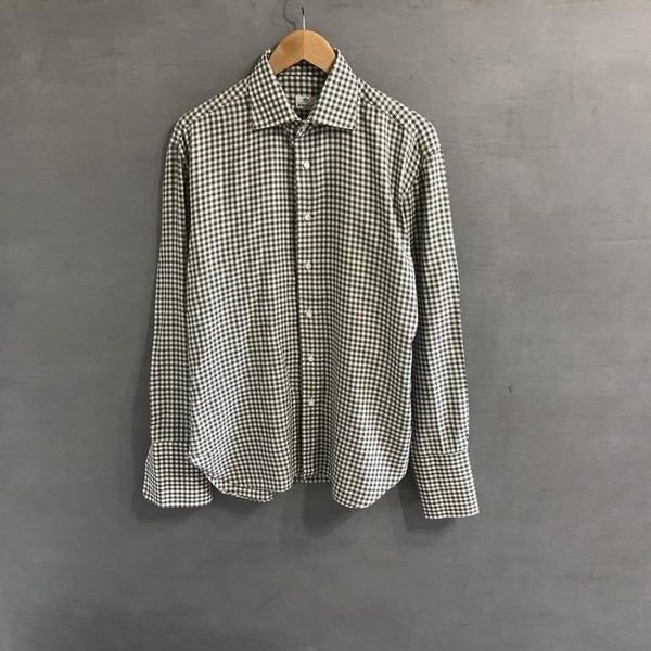 Men Luigi Borrelli Shirt Khaki Cotton 42 / XL / 50
