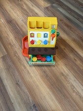 VINTAGE 1974 FISHER PRICE TOY CASH REGISTER ONLY TESTED AND WORKING NO COINS