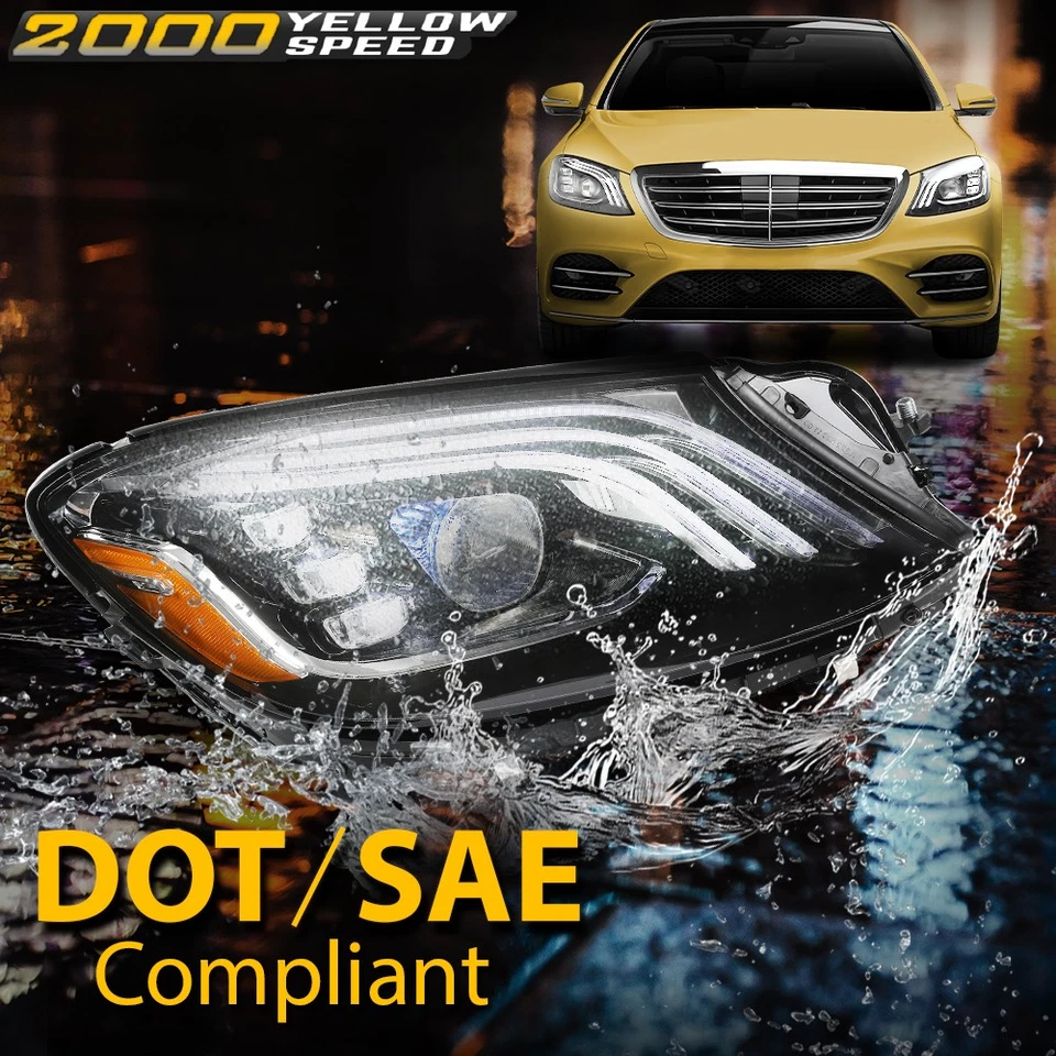 LED Headlight Right Passenger Fit For 2018-2021 Mercedes-Benz S560 S450 S63 Foto 4 de 4