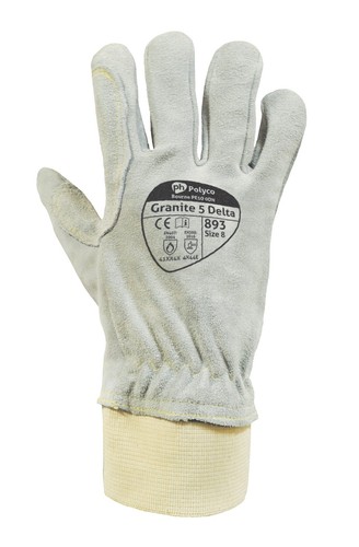 Polyco 8933 Granite 5 Delta Split Leather Glove Cut Resistant Seamless Size 10 - Bild 2 von 5
