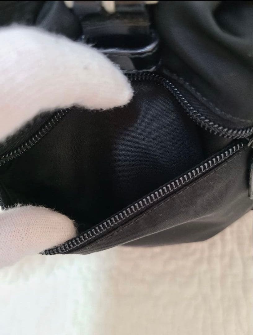 Vintage PRADA Nylon Mini Drawstring Backpack Black - image 9