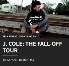 [LOGE12 Row 2] J. Cole: The Fall-Off Tour Ticket - Boston, MA 8/7/26 August 7 26