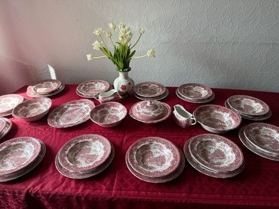 Vintage Grindley English Country Inns Service 12 Pers. Staffordshire England