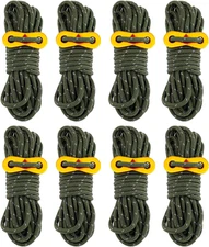 8 Pack 4Mm Guy Lines Ultralight Tent Cords with Aluminum Adjuster Tensioner Outd