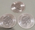Lot Of 3 Queen Elizabeth Silver Coins, Each Coin Is A 1/2 Ounce, 1 And 1/2 Total