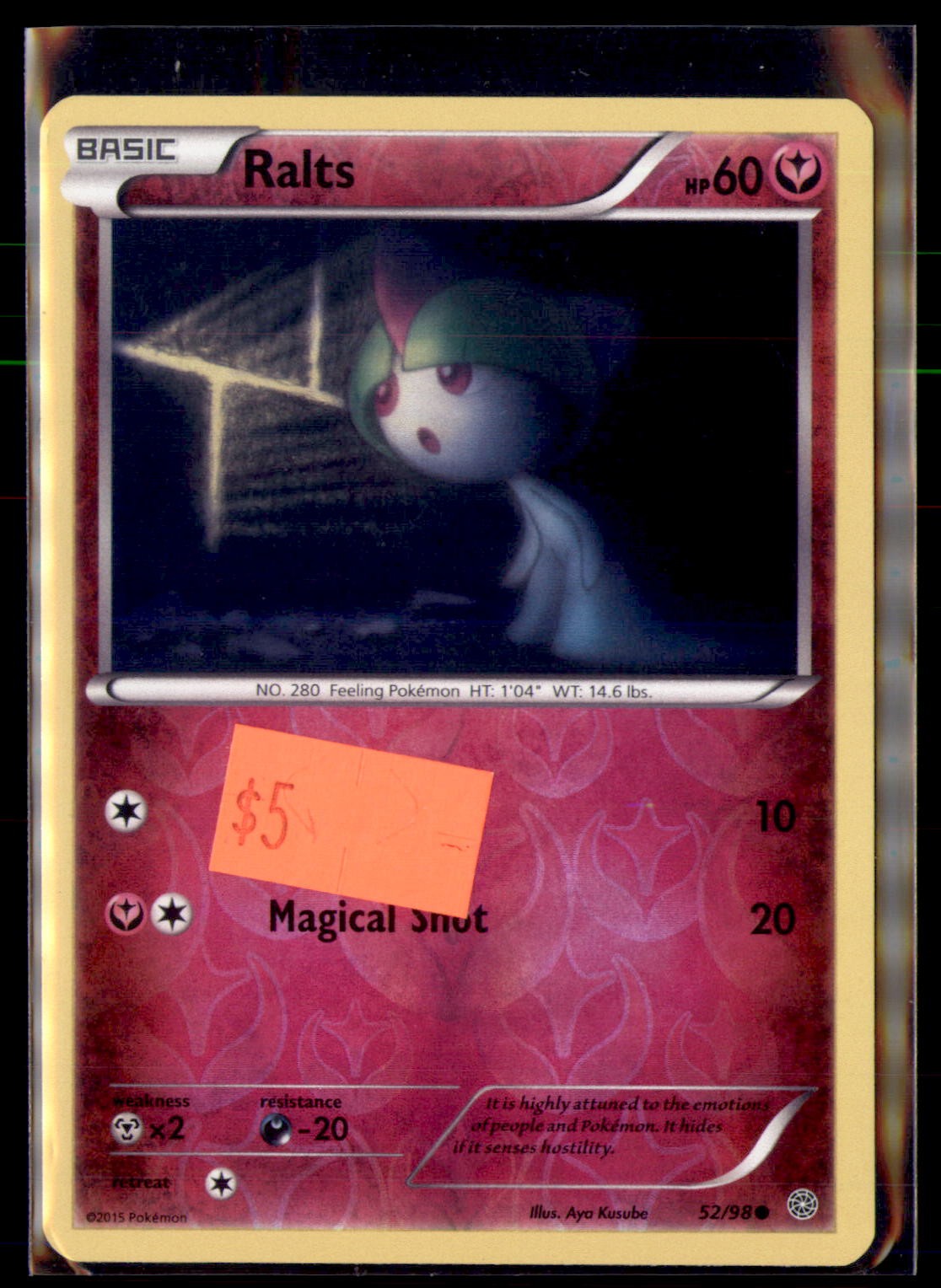 Pokemon Ralts 52/98 Ancient Origins 2 card lot Reverse Holo 2 card lot