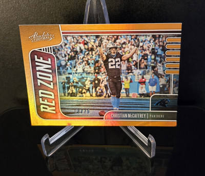 #'ed/75 🔥 CHRISTIAN MCCAFFREY SP 2019 Panini Absolute Red Zone Orange Spectrum