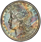 1883-O PCGS MS63 Morgan Silver Dollar w/ Monster Rainbow End-of-Roll Toning