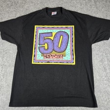 Vintage 50 Happens 50th Birthday 1992 Single Stitch T Shirt Size XL Made in USA