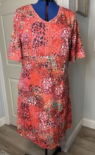 Gorgeous, Colorful Empire Waist Dress Sz 2X Water Color Print  Short Sleeves
