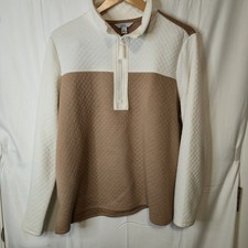 Croft & Barrow long sleeve knit top. Zipper neck opening0403