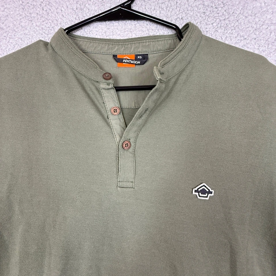 Camisa Pentágono Levantes Henley Para Hombres XS Camuflada Verde Manga Corta Informal Top Foto 2 de 4
