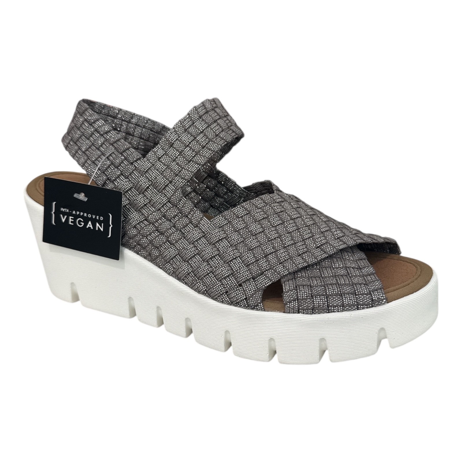 Bernie Mev Smoke Cream Wedge Sandals Comfort Lightweight Stretch EU 35-41 NWB