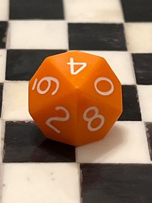WOW CONDITION! Vintage Mentzer d10 orange rpg ad&d dice 120823@