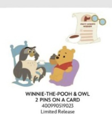 Disney winnie the pooh and Owl April 2 pin set 4/12 presale