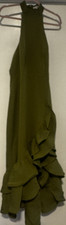 Fashion Nova Green Ruffle Maxi Dress Halter Sleeveless Zip Long Plus Size 1X