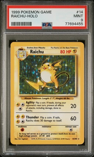 Raichu graded PSA 9 for sale on eBay