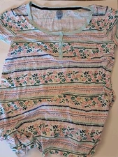 Jane & Bleeker Women Sz L Nightgown Cap Sleeve Pullover Stretch Comfort Lounge 