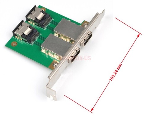 Two Ports Mini SAS SFF-8088 To SAS 36Pin SFF-8087 PCBA Female Adapter With PCI - Picture 3 of 12