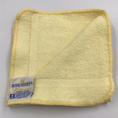 Vintage Fieldcrest Royal Velvet Yellow Washcloth 12 in x 12 1/2 in Made