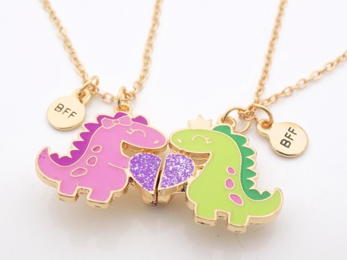 Best Friends Necklace Set - Matching Dinosaurs Gift for Bestie BFF Sisters Gift - Picture 2 of 4