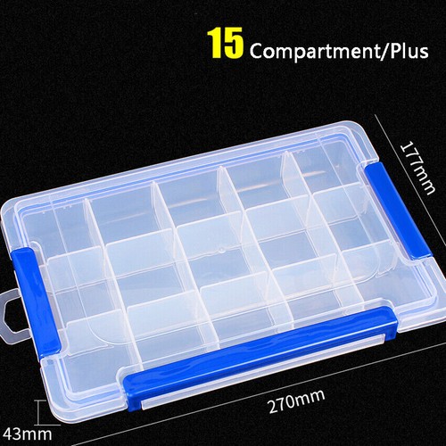 Plastic Storage Box 15 24 Compartment lattice Detachable Tool Part Box Case - Picture 4 of 10