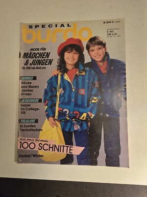 Special Burda Winter 86/ Vintage Magazine German Language Sewing Patterns Kids