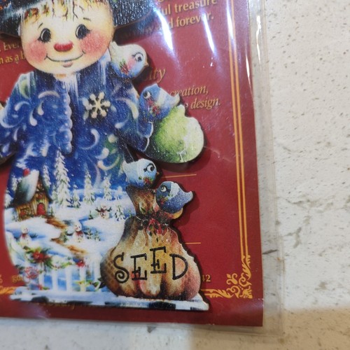 Vintage G. DeBrekht Folk Art Frostina Snowman Wooden Ornament NEW - Picture 5 of 6
