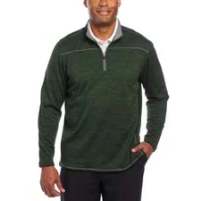 Pebble Beach Men's Dry-Luxe Performance 1/4 Zip Shirt, Green, Size M