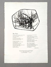 ADRIENNE RICH BROADSIDE "THE TREES" 1 of 75 LOWELL HOUSE PRINTERS Cambridge 1964