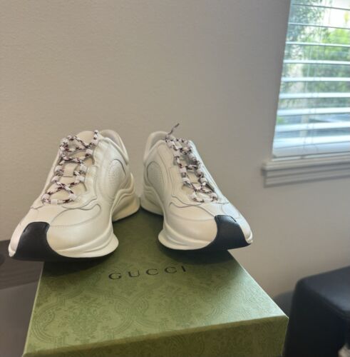 Gucci Run Interlocking GG Logo Ultralight Plutone Leather Sneakers Shoes $1,150 - Picture 8 of 18
