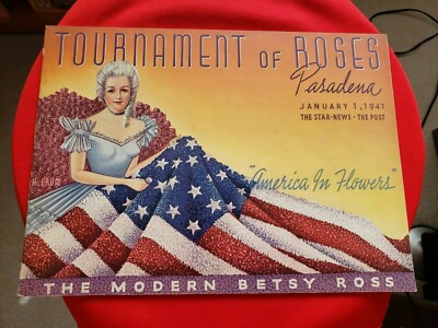 1941 Tournament of Roses Program Pasadena Modern Betsy Ross Book