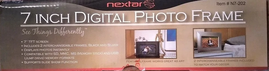 NEXTAR 7-Inch Digital Photo Frame with Slide Show Function Black & Silver Frame - Image 4 of 4