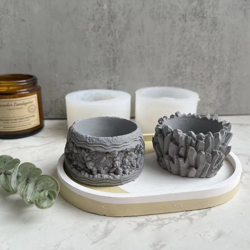 Round Flower Pot Silicone Mold Flower Epoxy Resin Casting Succulent Pot