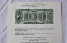 1983 BEP B59 1890 $100 28th FUN Convention Orlando Florida Souvenir Card E3114