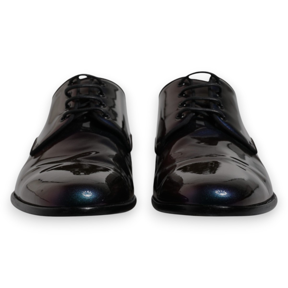Dolce & Gabbana Multicolor Peacock Patent Leather Derby Men Dress Shoes DOLCE & GABBANA Shoes Black Patent Leather Trekking Derby  main image 4